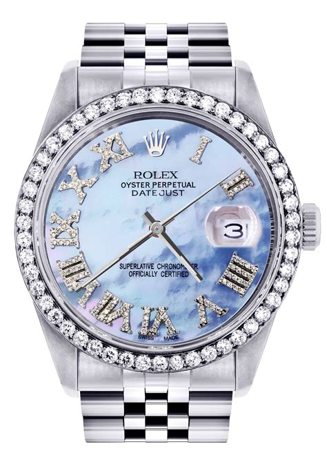 rolex mother of pearl price|Rolex 36mm Datejust diamond bezel.